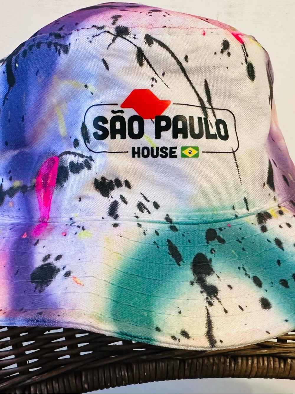 São Paulo House Multicolor Tie-Dye Bucket Hat (One of a kind - spray painted)